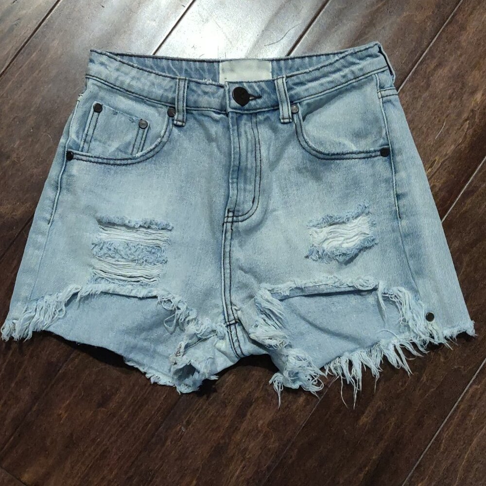 One Teaspoon Legend High Waist Distressed Shorts SIZE 25